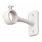 Piton sur platine pour tube de penderie rond - plastique blanc - 16x60mm bricozor