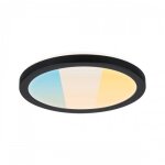 Plafonnier rond �190 mm 7, 6w cct - �tanche ip44 - noir - atria shine paulmann
