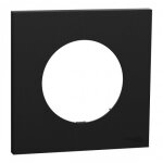 Plaque de finition 1 poste noir onyx - odace ii schneider