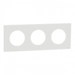 Plaque de finition 3 postes blanc craie - odace ii schneider
