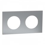 Plaque de finition 3 postes effet titane - odace m�tal schneider