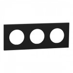 Plaque de finition 3 postes noir onyx - odace ii schneider