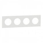 Plaque de finition 4 postes blanc craie - odace ii schneider