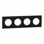 Plaque de finition 4 postes noir onyx - odace ii schneider