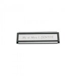 Plaque d'identit pour porte noir - filet argent socona