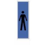 Plaquette signal�tique en plexiglass - 170 x 40 mm - id�ogramme homme novap