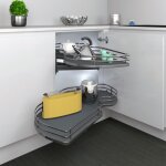 Plateaux double pour angle combi's 845 titanium - largeur 450 mm - gauche inoxa