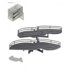 Plateaux doubles pivotants pour meuble d'angle 846be combi's - ellite titanium - largeur 450 mm - gauche ...