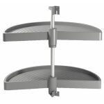 Plateaux tournants 1 / 2 lune shelvo pour meuble d'angle - diamètre 650mm - gris emuca Plateaux tournants 1 / 2 lune shelvo pour meuble d'angle - diamètre 650mm - gris emuca