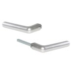 Poignes doubles pour rosace ou plaque - alu argent - golf vachette