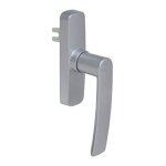 Poignée crémone pour menuiserie aluminium à 1 fourche - gea laqué argent fapim Poignée crémone pour menuiserie aluminium à 1 fourche - gea laqué argent fapim