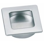 Poign�e cuvette carr�es � coller - chrom� mat estamp