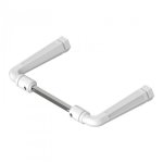 Poigne double - aluminium pour grille ou portail - blanc tirard