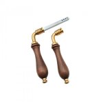 Poignes doubles poire pour rosace ou plaque - bois teint et laiton dubois industries