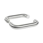 Poign�es doubles pour rosace ou plaque - alu argent - bercy vachette