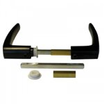 Poign�es doubles - universelles - alu epoxy noir - carr�s de 6 et 7 mm bilcocq