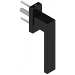 Poigne de fentre en aluminium - crol - entraxe 43 mm - noir ral 9005 la croise ds