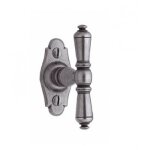 Poign�e de fen�tre � bouton rustique sur rosette - languedoc / nevers laiton - patin� bouvet