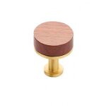 Poignée de meuble bouton en laiton et bois - qupon - bois / lait metakor Poignée de meuble bouton en laiton et bois - qupon - bois / lait metakor