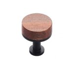 Poignée de meuble bouton en laiton et bois - qupon - bois / noir metakor Poignée de meuble bouton en laiton et bois - qupon - bois / noir metakor