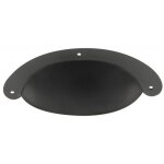 Poigne de meuble coquille lisse p0535 - entraxe 85 mm - noir mat cadap