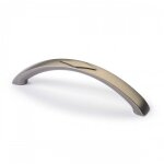Poigne de meuble incurve en zinc bracara entraxe 128 mm - tain hettich
