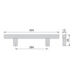 Poigne de meuble orlando - entraxe 384 mm - 1 poigne emuca