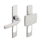 Poign�es pali�re / b�quille sur plaques cylindre ovale - velours - artis vachette