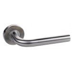 Poignes de porte coude sur rosaces rondes s1 - 15 - inox - bote de 20 similaire