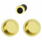 Poigne porte coulissante rosace ronde - laiton poli - 4920 hoppe