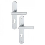 Poign�es de porte sur plaque hambourg - entraxe 195 mm - argent - cl� i hoppe