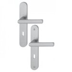Poign�es de porte sur plaque hambourg - entraxe 195 mm - aspect inox - cl� l hoppe