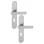 Poign�es de porte sur plaque hambourg - entraxe 195 mm - aspect inox - cl� i hoppe