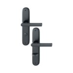Poignes de porte sur plaque ligne hambourg - entraxe 195 mm - noir mat - bec - de - cane hoppe