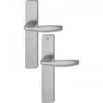 Poignes de porte sur plaque - new york - aluminium - bdc hoppe
