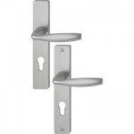 Poignes de porte sur plaque - new york - aluminium - cl i - porte 38  47 hoppe