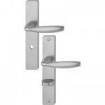 Poignes de porte sur plaque - new york - aluminium - condamnation sans voyant hoppe