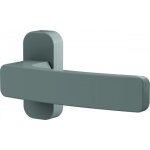 Poignées de porte sur rosaces étroites quad pour menuiserie aluminium - gris brillant vachette Poignées de porte sur rosaces étroites quad pour menuiserie aluminium - gris brillant vachette