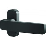 Poignées de porte sur rosaces étroites quad pour menuiserie aluminium - noir mat vachette Poignées de porte sur rosaces étroites quad pour menuiserie aluminium - noir mat vachette