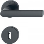 Poignes de porte sur rosaces hambourg - finition noir mat - cl l hoppe