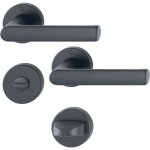 Poignes de porte sur rosaces hambourg - finition noir mat - condamnation hoppe
