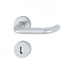 Poignes de porte sur rosaces rondes paris - aluminium finition argent - cl l hoppe