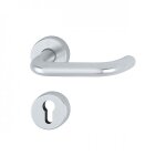 Poignes de porte sur rosaces rondes paris - aluminium finition argent - cl i hoppe