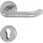 Poignes de porte sur rosaces rondes paris - aluminium finition inox - cl i hoppe