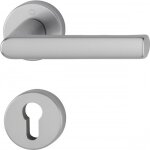 Poignes de porte sur rosaces rondes hamburg - montage sans vis - inox - cl i hoppe