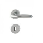 Poignes de porte sur rosaces rondes verona - aluminium finition inox - cl l hoppe