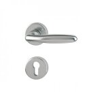 Poignes de porte sur rosaces rondes verona - aluminium finition inox - cl i hoppe