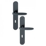 Poign�es sur plaques - 195 mm - aluminium noir - verona - cl� l hoppe