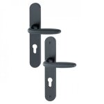 Poign�es sur plaques - 195 mm - aluminium noir - verona - cl� i hoppe