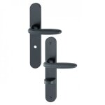 Poign�es sur plaques - 195 mm - aluminium noir - verona - condamnation sans voyant hoppe